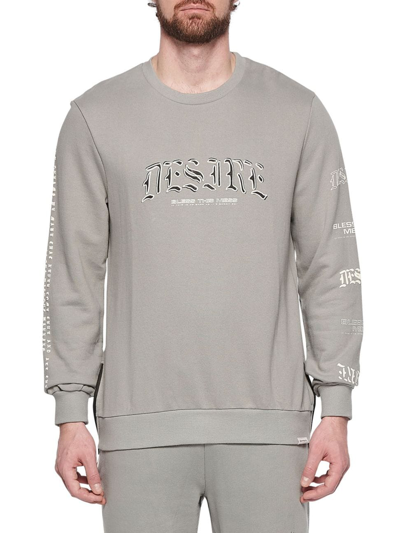 Shop Elevenparis Men's Desire Crewneck Zipper Sweatshirt In Puritan Grey