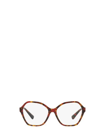 Shop Valentino Va3073 Red Havana Glasses