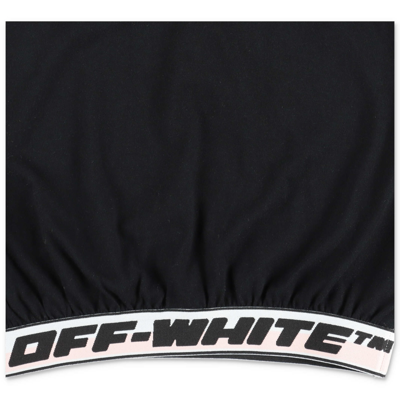 Shop Off-white Off White Top Nero In Jersey Di Cotone