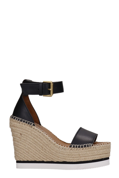 Shop See By Chloé Glyn Wedges In Black Leather