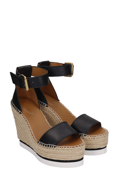 Shop See By Chloé Glyn Wedges In Black Leather