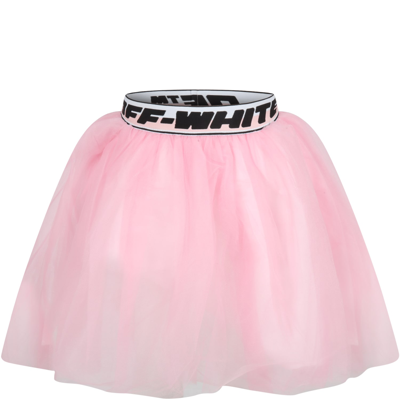 Shop Off-white Pink Skirt For Girl With Logos