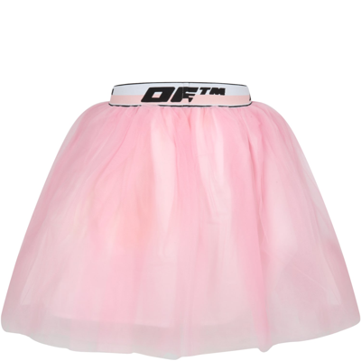Shop Off-white Pink Skirt For Girl With Logos