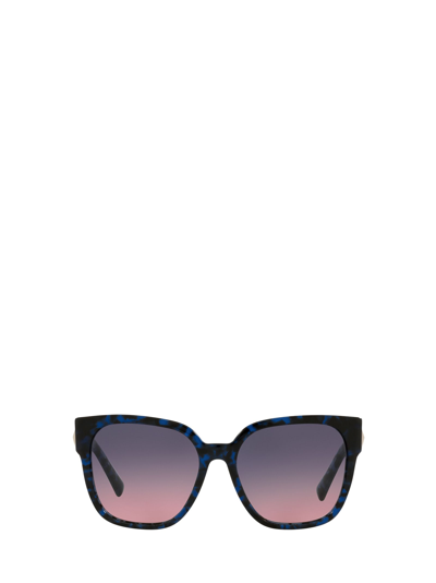 Shop Valentino Va4111 Blue Havana Sunglasses