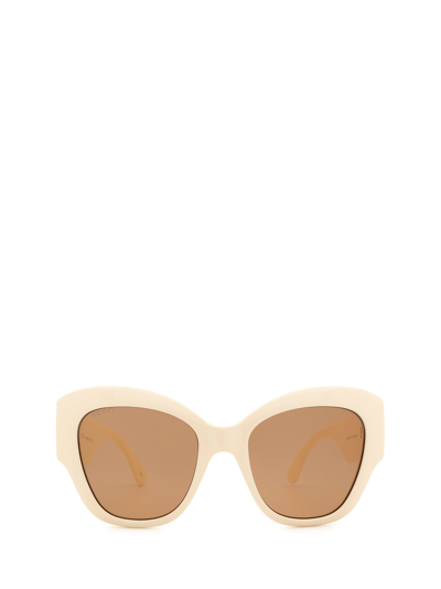 Shop Gucci Eyewear Gg0808s Ivory Sunglasses