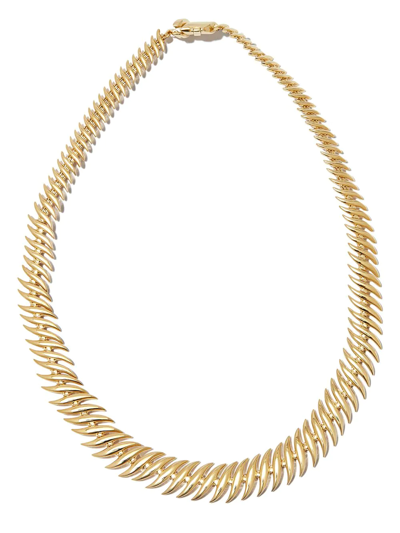 Shop Adidas Originals 18kt Yellow Gold Flame Necklace