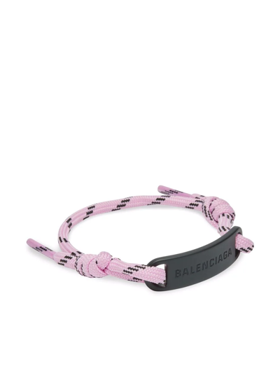 Shop Balenciaga Plate Rope Bracelet In Rosa
