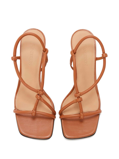 Shop Jw Anderson Chain-link High-heel Sandals In Brown