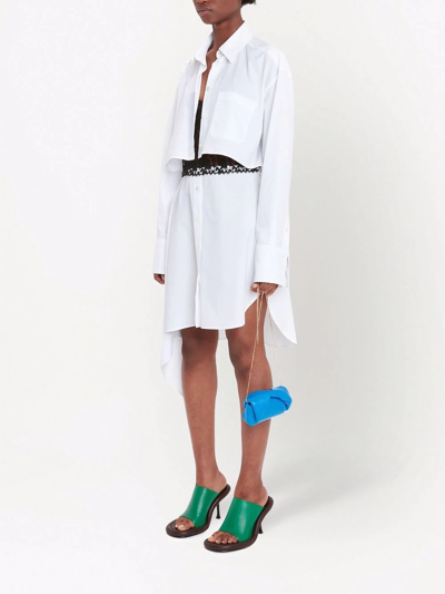 Shop Jw Anderson Lace-insert Shirt Dress In White