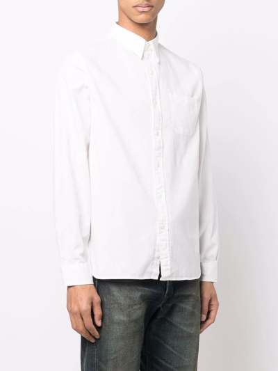Shop Ralph Lauren Rrl Railman Pocket Shirt In Weiss