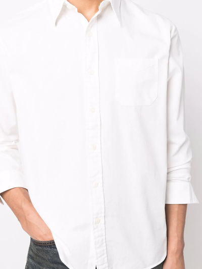 Shop Ralph Lauren Rrl Railman Pocket Shirt In Weiss