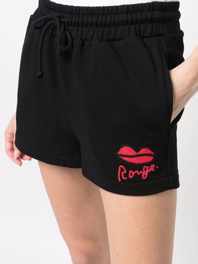 Shop Sonia Rykiel Rouge-print Track Shorts In Schwarz