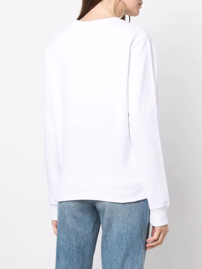 Shop Sonia Rykiel Poppy-print Logo Sweatshirt In Weiss