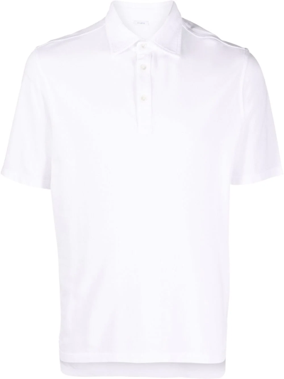 Shop Malo Short-sleeve Cotton Polo Shirt In Weiss