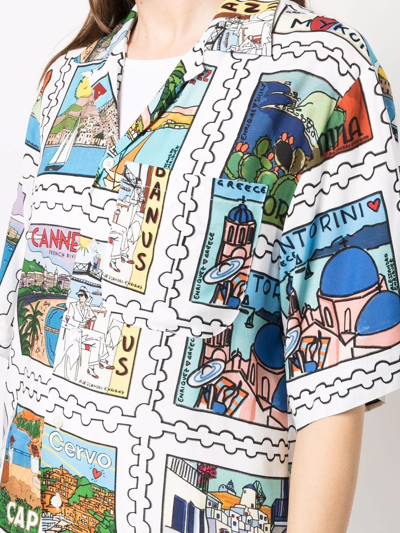 Shop Alessandro Enriquez Postcard-print Shirt In Weiss