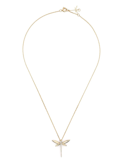 Shop Anapsara 18kt Yellow Gold Dragonfly Diamond Pendant Necklace