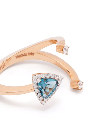 Shop Anapsara 18kt Rose Gold Micro Topaz And Diamond Ring In Rosa