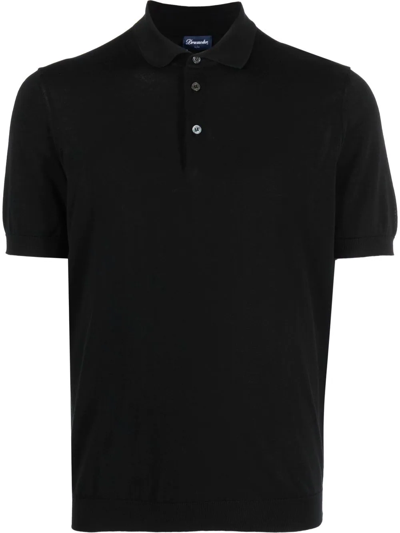 Shop Drumohr Short-sleeved Polo Shirt In Schwarz