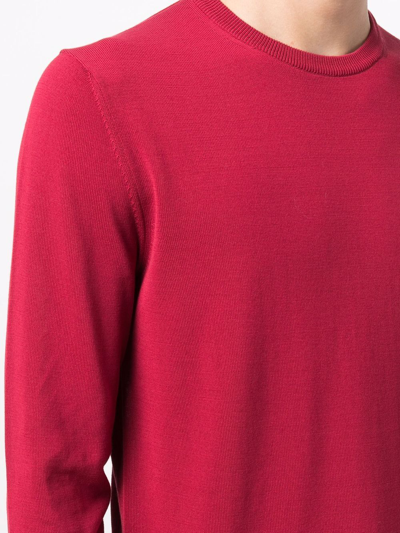 Shop Zanone Crew-neck Knitted Jumper In Rot