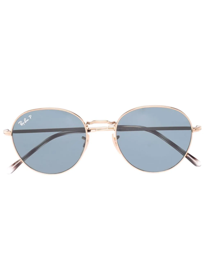 Shop Ray Ban Round-frame Sunglasses In Gold
