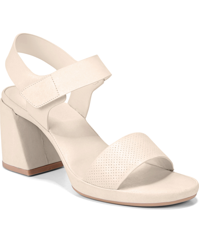 Shop Naturalizer Genn-rise Ankle Strap Sandals Women's Shoes In Pale Ivory Perforated Nubuck