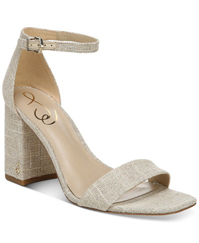 Shop Sam Edelman Women's Daniella Two-piece Block-heel Sandals Women's Shoes In Natural