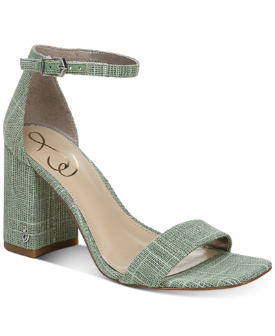 Shop Sam Edelman Women's Daniella Two-piece Block-heel Sandals Women's Shoes In Soft Jade