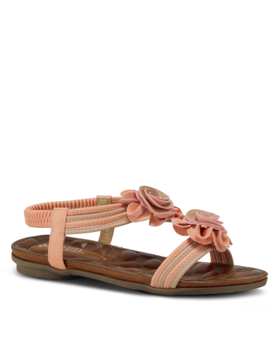 Shop Spring Step Patrizia By  Women's Nectarine Thong Sandals Women's Shoes In Peach Multi Synthetic Leather