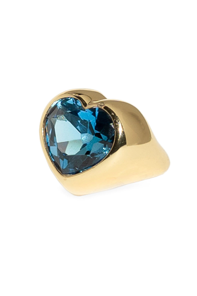 Shop Dans Les Rues Lux Heart Ring In Gold,blue