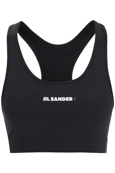 Shop Jil Sander Logo Sports Bra In Black