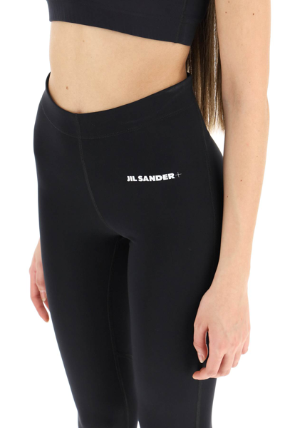 Shop Jil Sander Sports Leggings With Logo In Black