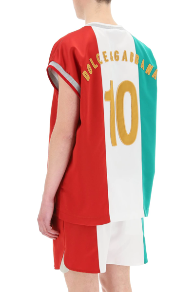 Shop Dolce & Gabbana Tricolor T-shirt In Green,white,red