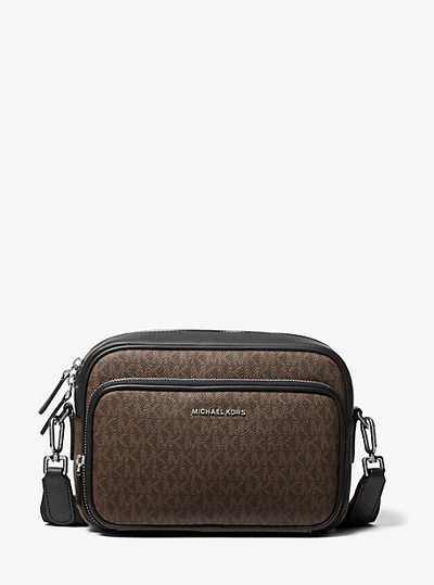 Shop Michael Kors Hudson Logo Crossbody Bag In Brown
