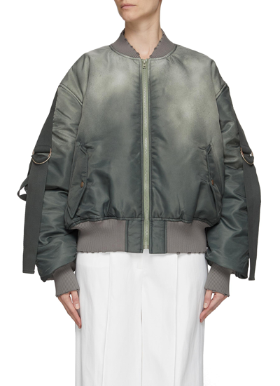 Shop Acne Studios D-ring Detail Ombré Bomber Jacket In Grey