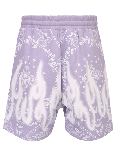 Shop Vision Of Super Bandana Print Shorts In Purple