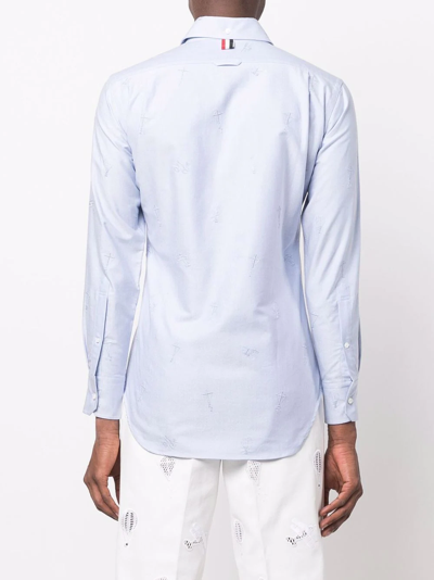 Shop Thom Browne Embroidered Kite Shirt In Blue
