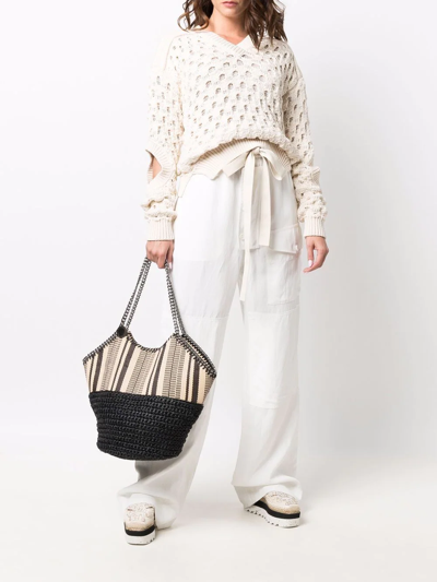 Stella Mccartney Flap Pockets Straight-leg Trousers In White
