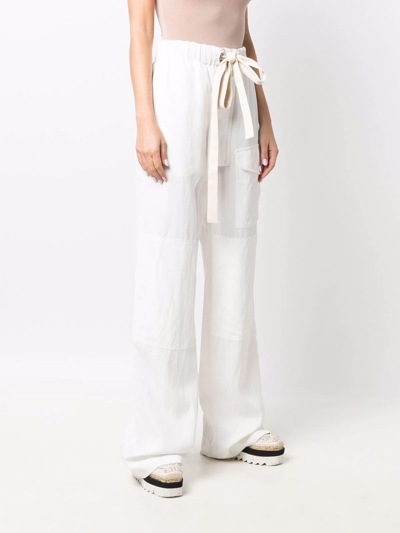 Stella Mccartney Flap Pockets Straight-leg Trousers In White