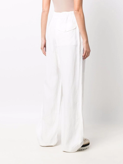 Stella Mccartney Flap Pockets Straight-leg Trousers In White