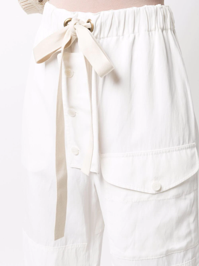 Stella Mccartney Flap Pockets Straight-leg Trousers In White