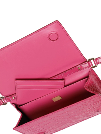 Shop Dolce & Gabbana Logo-tag Leather Phone Bag In Pink