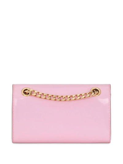 Shop Dolce & Gabbana 3.5 Patent Leather Phone Bag In Pink