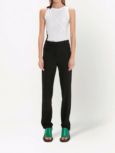 Jw Anderson Slim Fit Virgin Wool Tuxedo Trousers In Black