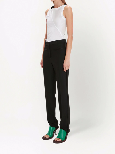 Jw Anderson Slim Fit Virgin Wool Tuxedo Trousers In Black