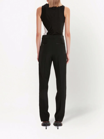 Jw Anderson Slim Fit Virgin Wool Tuxedo Trousers In Black