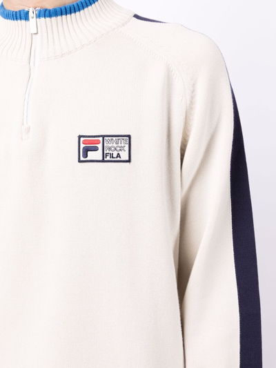 Shop Fila Logo-patch Half-zip Jumper In Weiss