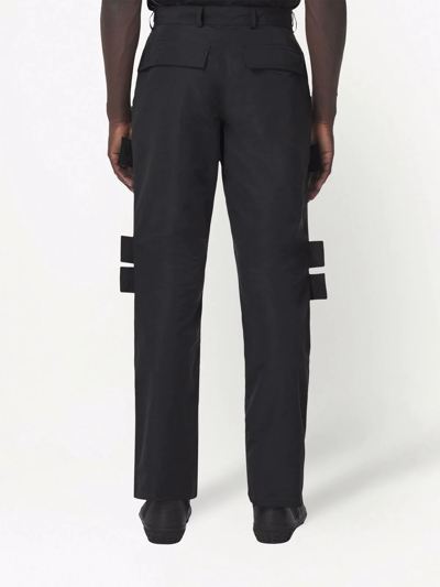 Burberry Grain De Poudre Wool Cargo Trousers In Black