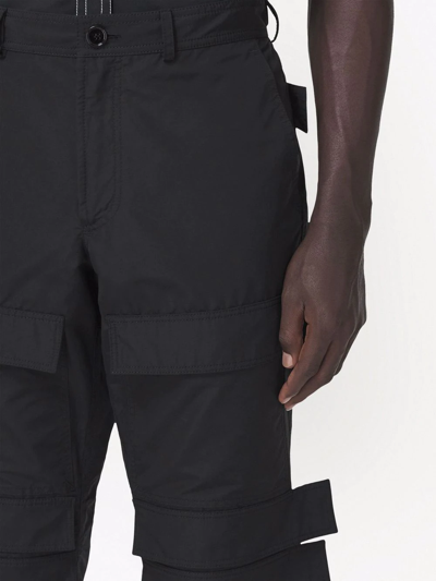 Burberry Grain De Poudre Wool Cargo Trousers In Black