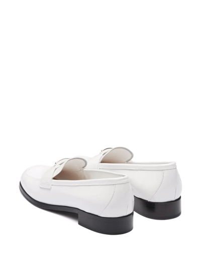 Prada Mocassini In Pelle Bianca  Donna In Weiss