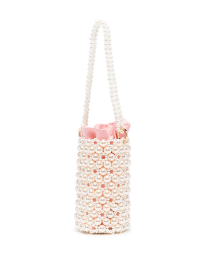 Shop 0711 Peony Leli Pearl Bucket Bag In Pink
